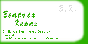 beatrix kepes business card